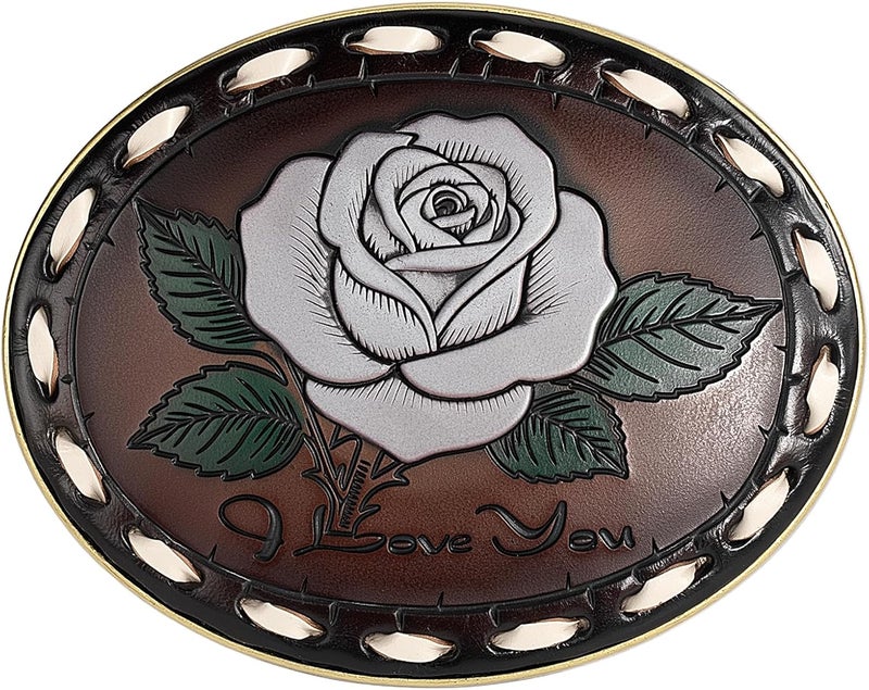 Biybletes Store Western Belt Buckle – 3D Engraved Genuine Leather Cowboy & Cowgirl Belt Buckle Fits 1.5 Inch Belts - Image 1